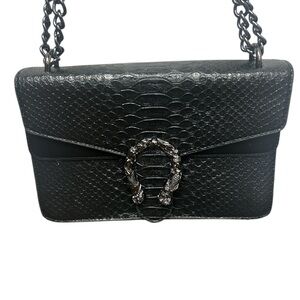 Black Designer Chain Shoulder Bag